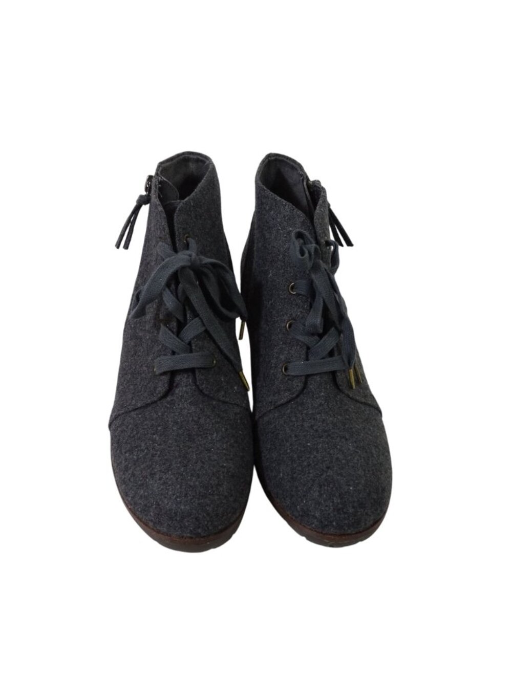 Dr Scholls Gray Wedge Ankle Boots Booties Women Size 10 M Polyester Wool Blend - Picture 4 of 10